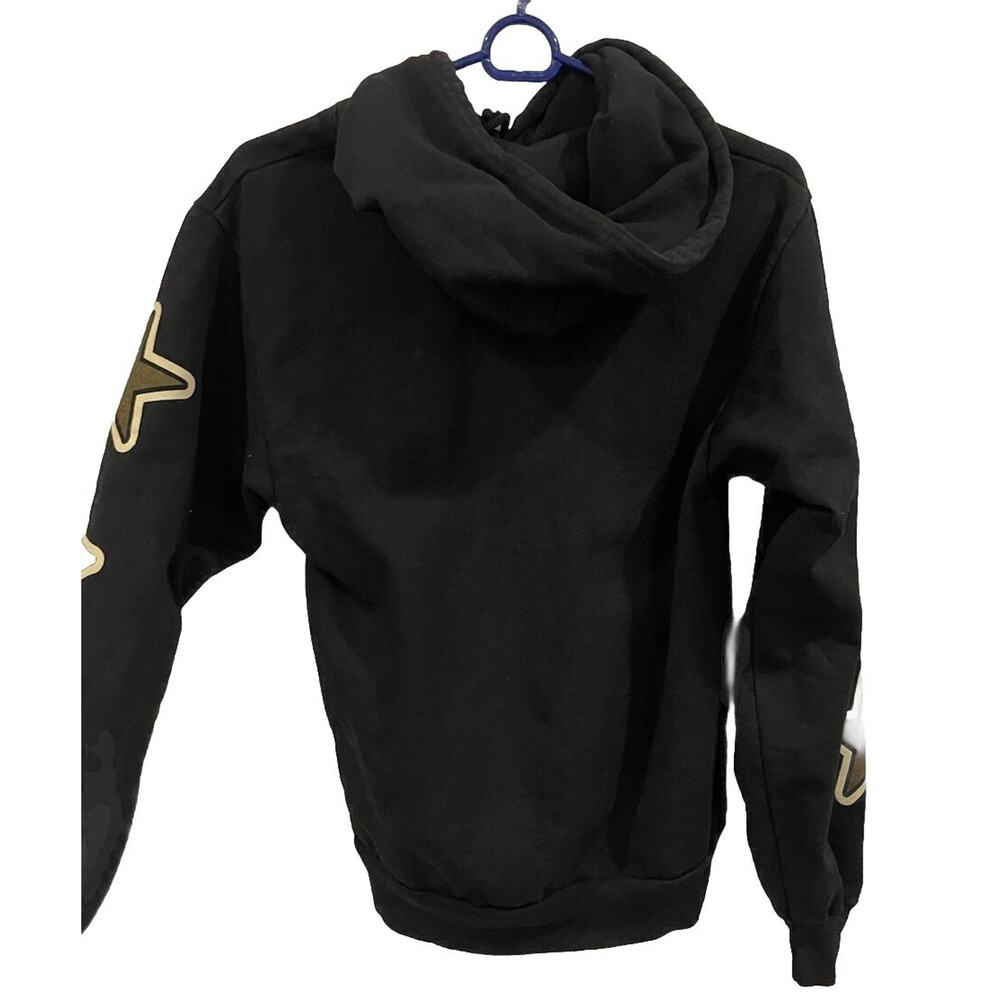 Happy99 Puff Print Black & Beige Graphic Hoodie Sz X-Small -Excellent Condition - Picture 7 of 15